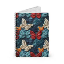 Load image into Gallery viewer, Ruled Spiral Notebook - Fall Knit Butterflies

