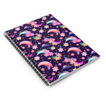 Load image into Gallery viewer, Ruled Spiral Notebook - Floral Nights
