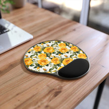 Load image into Gallery viewer, Mouse Pad With Wrist Rest - Yellow Roses
