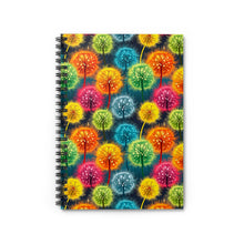 Load image into Gallery viewer, Ruled Spiral Notebook - Rainbow Blow Flowers
