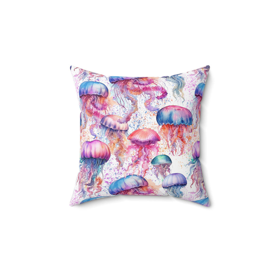 Decorative Throw Pillow - Rainbow Jellyfish