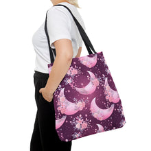Load image into Gallery viewer, Tote Bag - Pink Floral Moons
