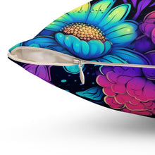 Load image into Gallery viewer, Decorative Throw Pillow - Neon Florals
