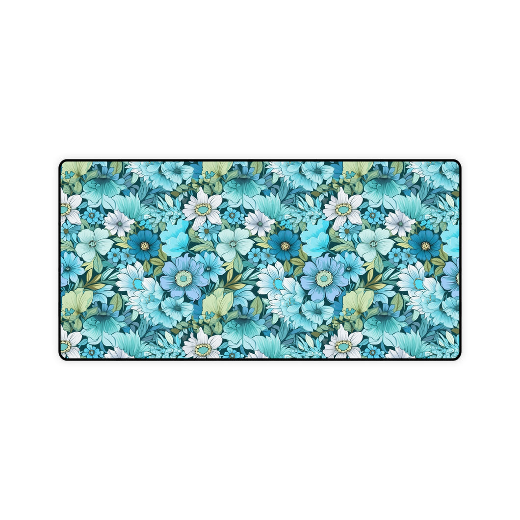 Desk Mat - Blue Floral