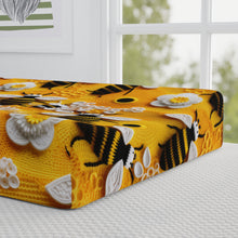 Load image into Gallery viewer, Baby Changing Pad Cover - Knitted Bees
