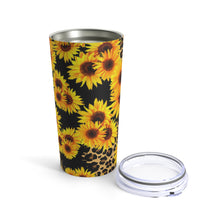 Load image into Gallery viewer, Tumbler 20oz - Leopard Sunflowers
