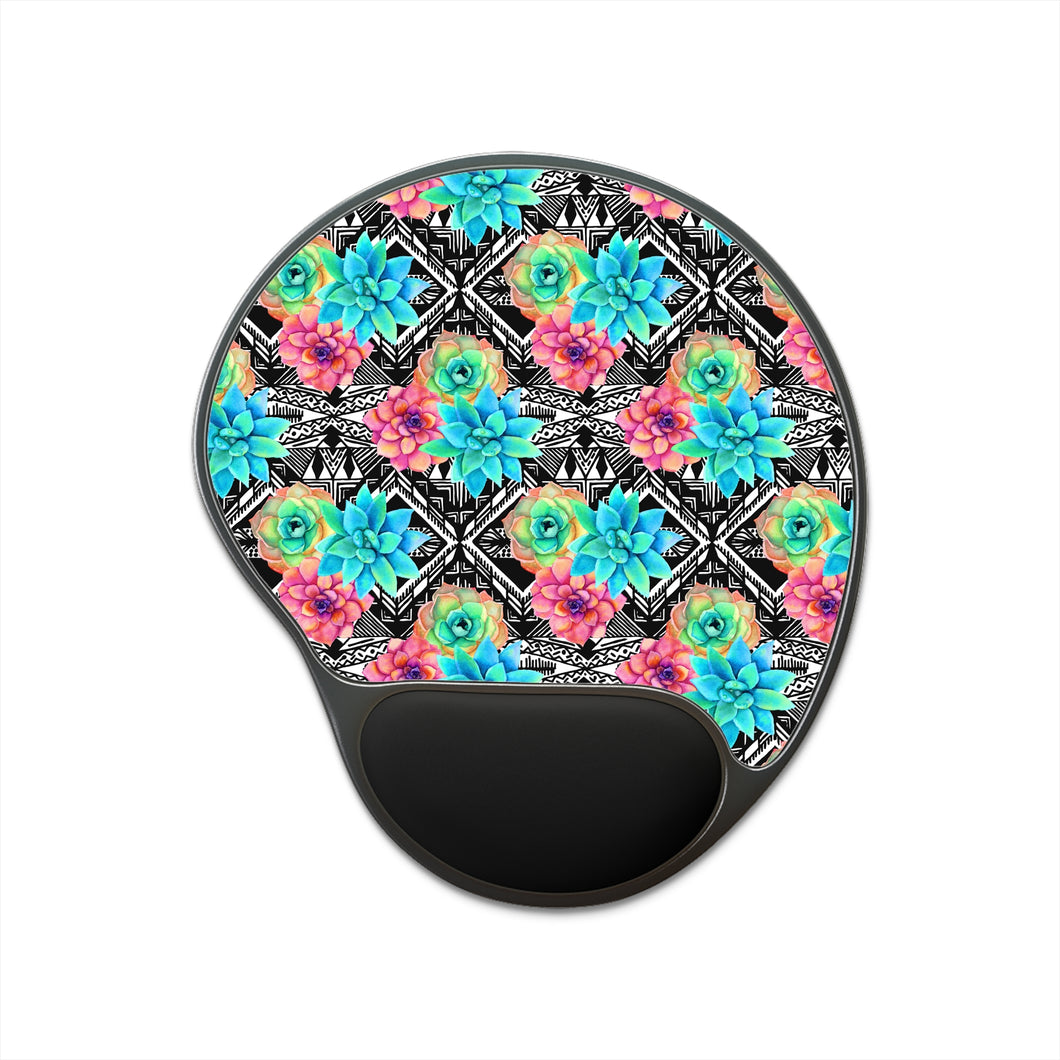 Mouse Pad With Wrist Rest - Flowering Succulent