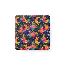 Load image into Gallery viewer, Porcelain Magnet - Square - Rainbow Floral Moon
