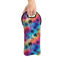 Load image into Gallery viewer, Wine Tote Bag - Rainbow Palm Trees
