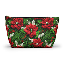 Load image into Gallery viewer, Accessory Pouch w T-bottom - Poinsettia Knit
