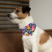 Load image into Gallery viewer, Pet Bandana Collar - Floral Rainbow Feathers
