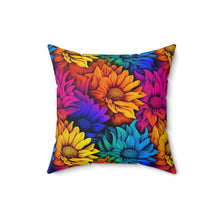 Load image into Gallery viewer, Decorative Throw Pillow - Rainbow Sunflowers
