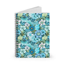 Load image into Gallery viewer, Ruled Spiral Notebook - Blue Floral
