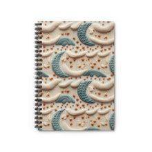 Load image into Gallery viewer, Ruled Spiral Notebook - Blue Knit Moons
