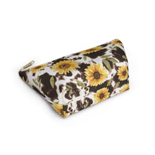 Load image into Gallery viewer, Accessory Pouch w/ T-bottom - Floral Cow
