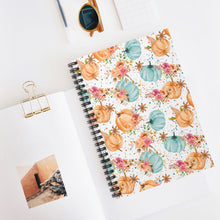 Load image into Gallery viewer, Ruled Spiral Notebook - Floral Pumpkin
