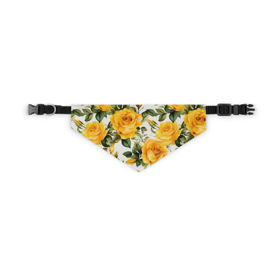 Pet Bandana Collar - Yellow Roses