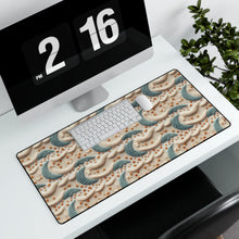 Load image into Gallery viewer, Desk Mat - Blue Knit Moons

