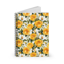 Load image into Gallery viewer, Ruled Spiral Notebook - Yellow Roses
