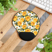 Load image into Gallery viewer, Mouse Pad With Wrist Rest - Yellow Roses
