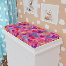 Load image into Gallery viewer, Baby Changing Pad Cover - Multi Color Hearts
