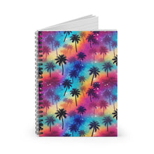 Load image into Gallery viewer, Ruled Spiral Notebook - Rainbow Palm Trees
