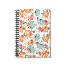 Load image into Gallery viewer, Ruled Spiral Notebook - Floral Pumpkin
