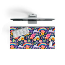 Load image into Gallery viewer, Desk Mats - Floral Rainbow Feathers

