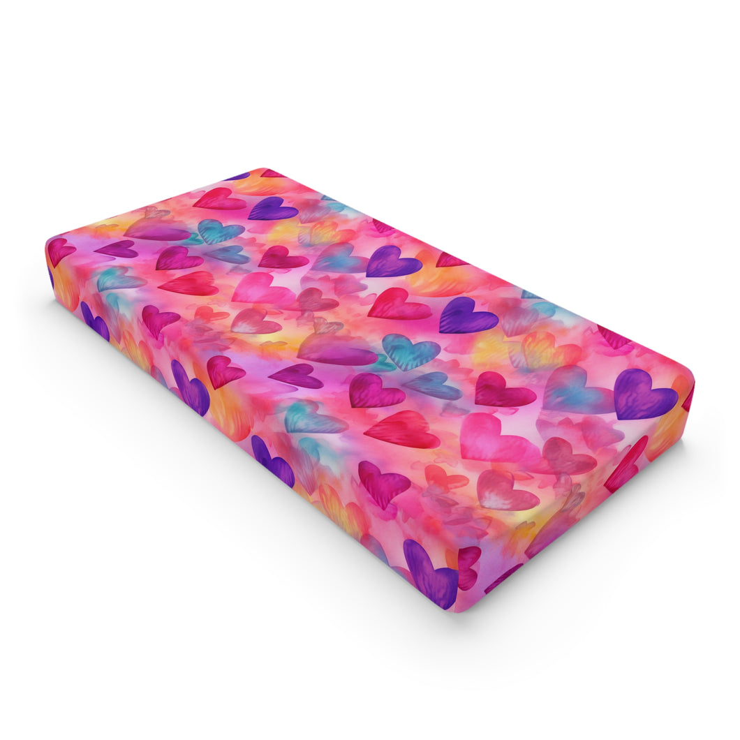 Baby Changing Pad Cover - Multi Color Hearts