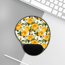 Load image into Gallery viewer, Mouse Pad With Wrist Rest - Yellow Roses
