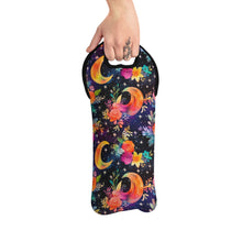 Load image into Gallery viewer, Wine Tote Bag - Rainbow Floral Moon
