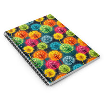 Load image into Gallery viewer, Ruled Spiral Notebook - Rainbow Blow Flowers
