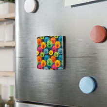 Load image into Gallery viewer, Porcelain Magnet - Square - Rainbow Blow Flowers
