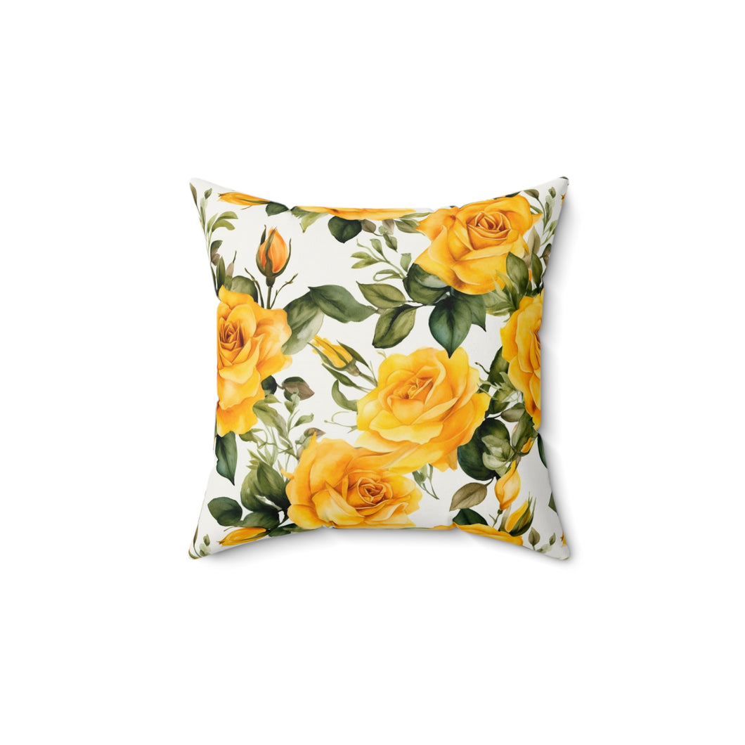 Decorative Throw Pillow - Yellow Roses