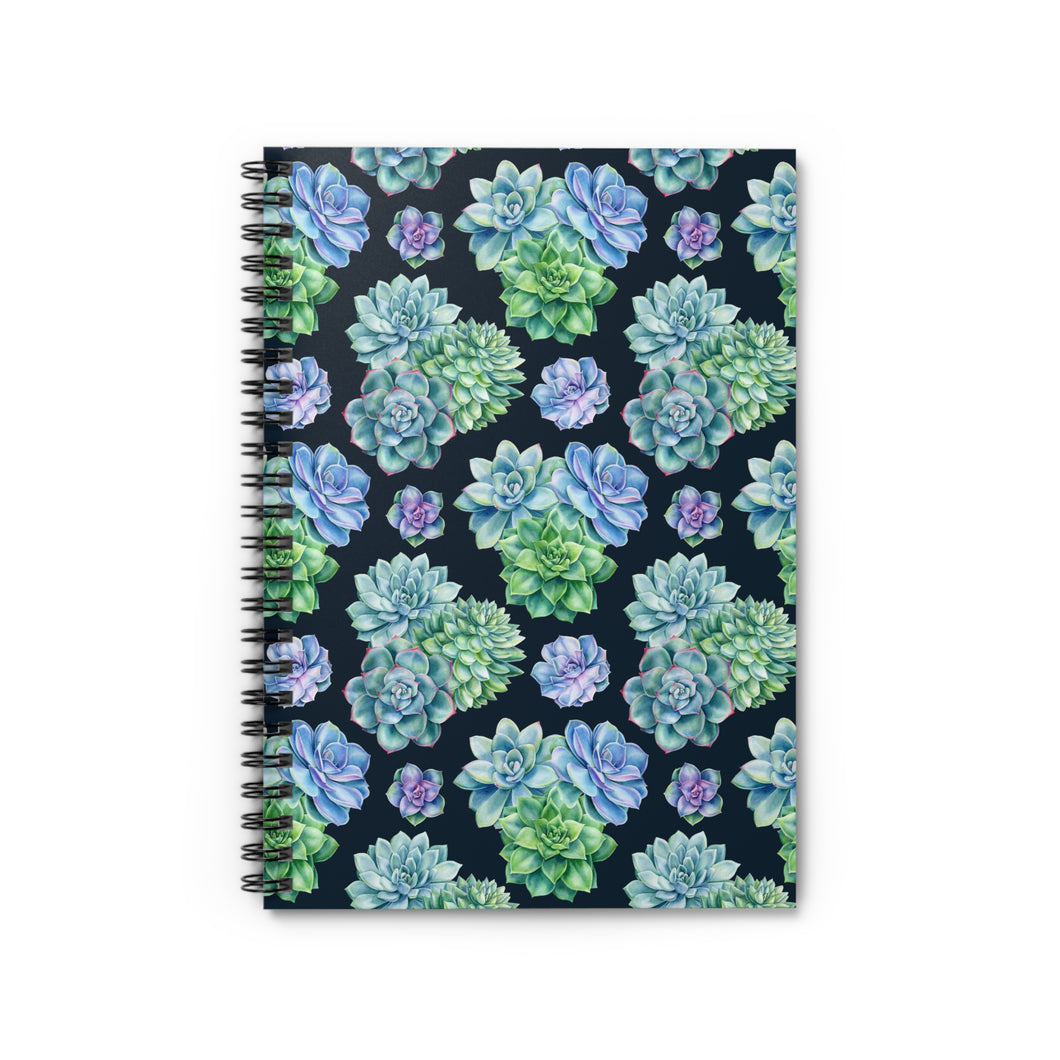 Ruled Spiral Notebook - Succulent