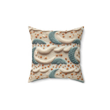 Load image into Gallery viewer, Decorative Throw Pillow - Blue Knit Moons
