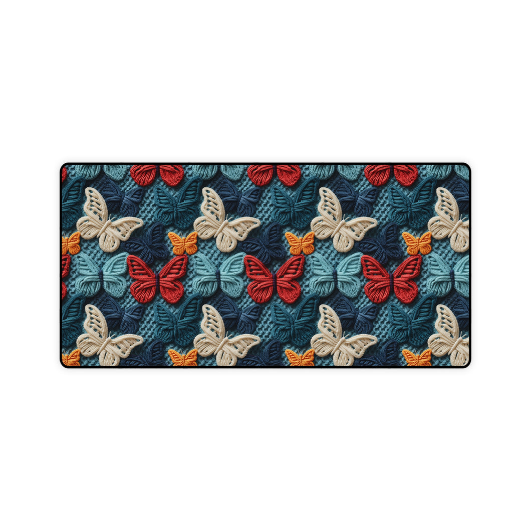 Desk Mat - Fall Knit Butterflies