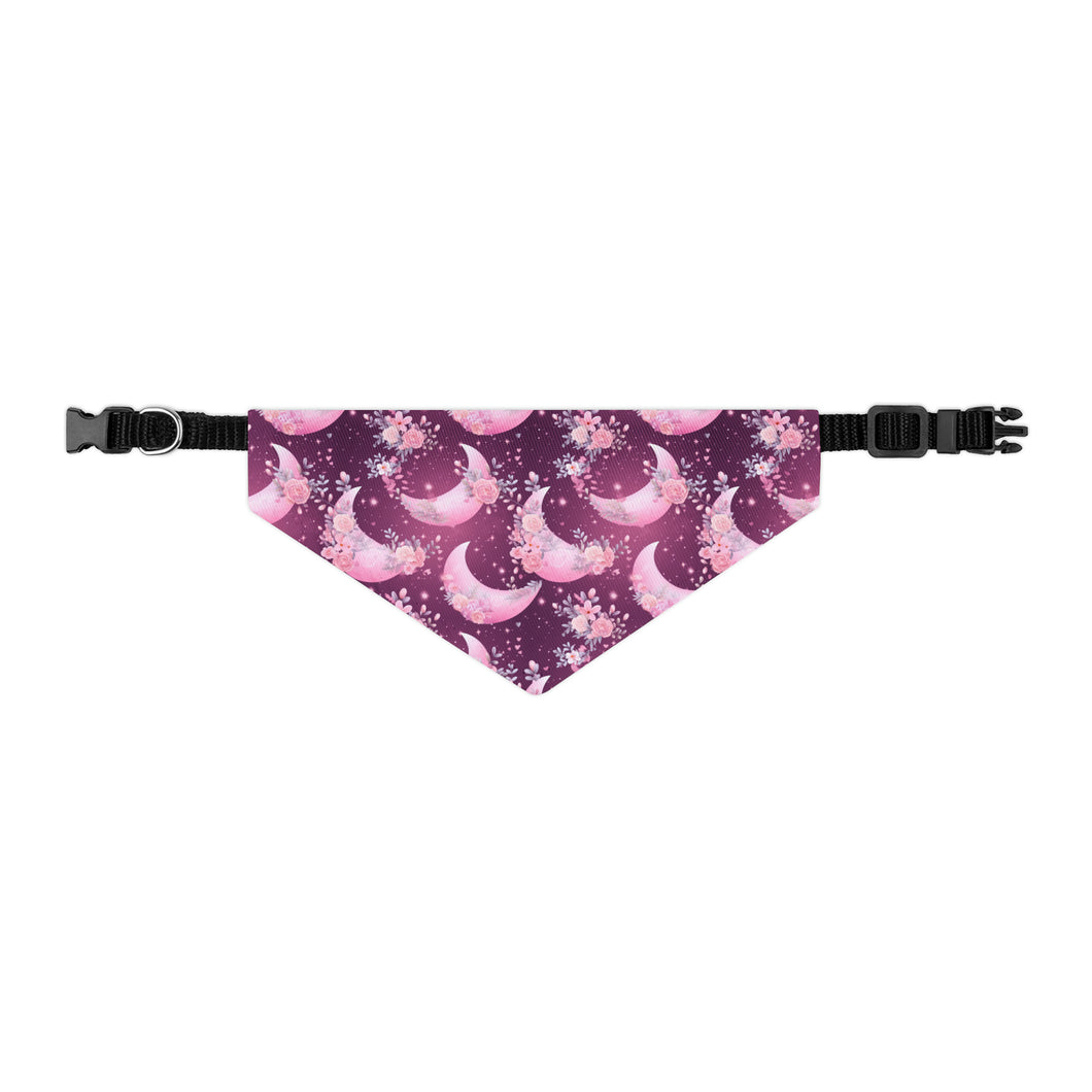 Pet Bandana Collar - Pink Floral Moons
