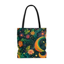 Load image into Gallery viewer, Tote Bag - Green Floral Moons
