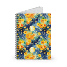 Load image into Gallery viewer, Ruled Spiral Notebook - Full Moon Floral
