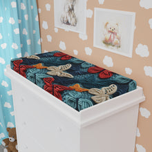 Load image into Gallery viewer, Baby Changing Pad Cover - Fall Knit Butterflies
