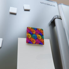 Load image into Gallery viewer, Porcelain Magnet - Square - Rainbow Sunflowers
