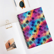 Load image into Gallery viewer, Ruled Spiral Notebook - Rainbow Palm Trees
