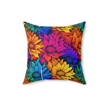 Load image into Gallery viewer, Decorative Throw Pillow - Rainbow Sunflowers
