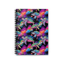 Load image into Gallery viewer, Ruled Spiral Notebook - Galaxy Turtles
