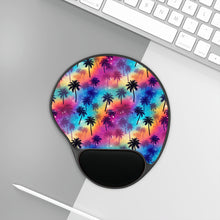Load image into Gallery viewer, Mouse Pad With Wrist Rest - Rainbow Palm Trees
