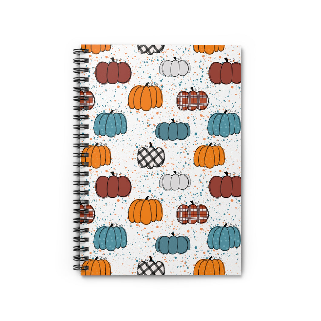 Ruled Spiral Notebook - Autumn Pumpkins