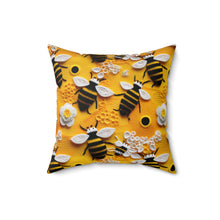 Load image into Gallery viewer, Decorative Throw Pillow - Knitted Bees
