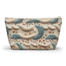 Load image into Gallery viewer, Accessory Pouch - Blue Knit Moons

