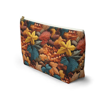 Load image into Gallery viewer, Accessory Pouch w T-bottom - Paper Mache Leaves
